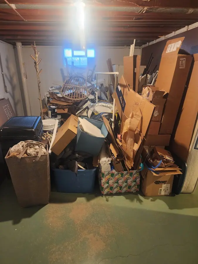 Roll-off dumpster container at job site for 4 Yard Dumpster Rental in Brainerd